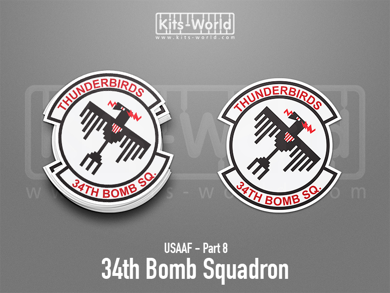 Kitsworld SAV Sticker - USAAF - 34th Bomber Squadron W:92mm x H:100mm 